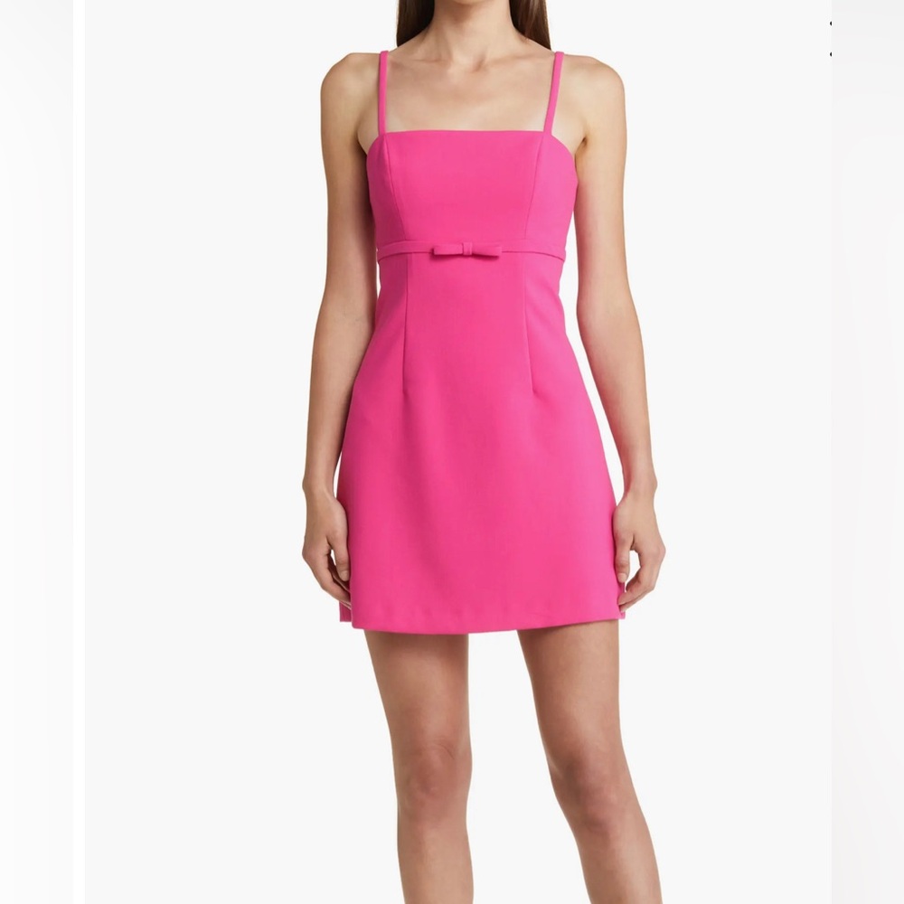 French connection mini pink dress with mini bow in the front